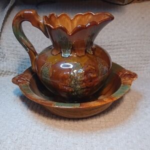 Dryden Drip Glaze Pitcher & Bowl